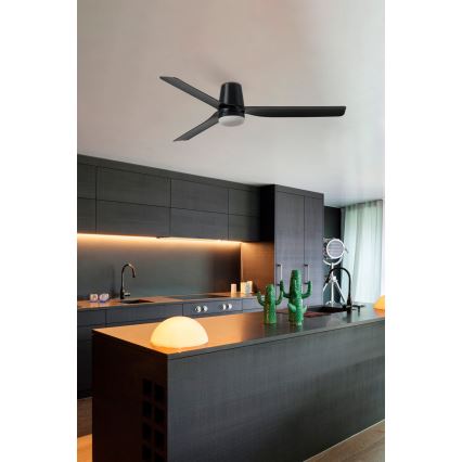 FARO 33829-1TW - LED Dimmable ceiling fan PUNT TUB M LED/18W/230V 3000/4200/6500K d. 130 cm white/brown+ remote control