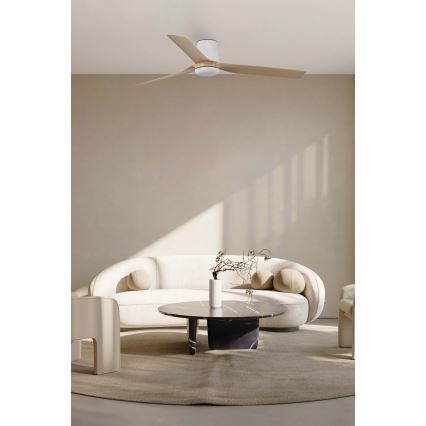 FARO 33829 - Ceiling fan PUNT TUB M brown/white d. 130 cm + remote control