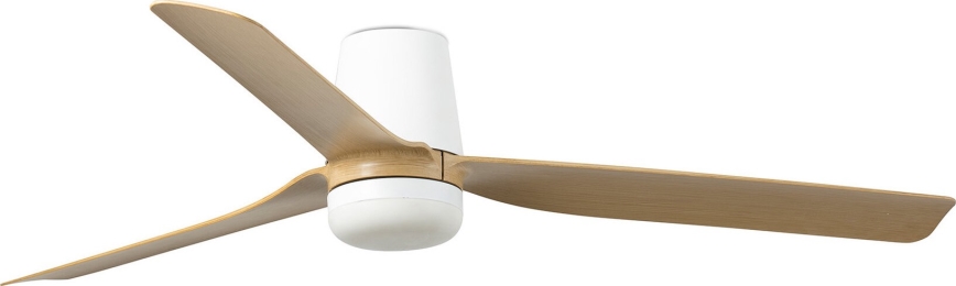 FARO 33829WT-1TW - LED Dimmable ceiling fan PUNT TUB M LED/18W/230V 3000/4200/6500K brown/white d. 132 cm Wi-Fi Tuya + remote control