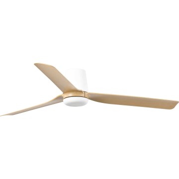 FARO 33829WT - Ceiling fan PUNT TUB M brown/white d. 132 cm Wi-Fi Tuya + remote control