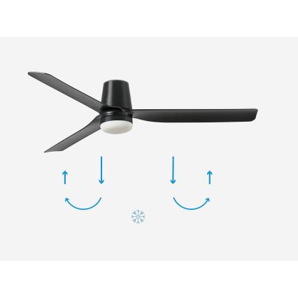 FARO 33830-1TW - LED Dimmable ceiling fan PUNT TUB M LED/18W/230V 3000/4200/6500K d. 130 cm black + remote control