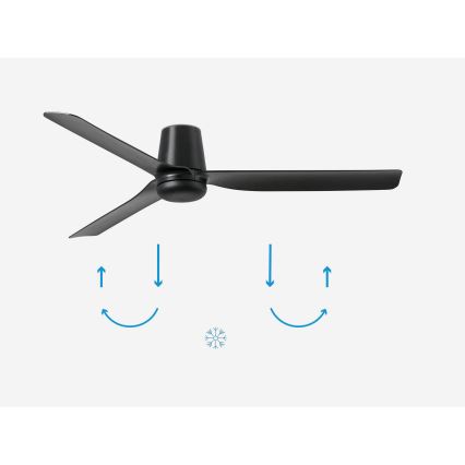 FARO 33830 - Ceiling fan PUNT TUB M black d. 130 cm + remote control