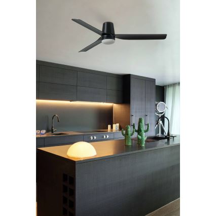 FARO 33830WT-1TW - LED Dimmable ceiling fan PUNT TUB M LED/18W/230V 3000/4200/6500K black d. 132 cm Wi-Fi Tuya + remote control