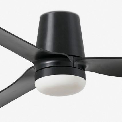 FARO 33830WT1S - Dimmable LED Ceiling Fan PUNT TUB M LED/18W/230V 2700/3000/4000K Ø 132 cm Black Tuya Wi‑Fi + Remote Control