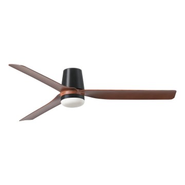 FARO 33831-1TW - LED dimmable ceiling fan PUNT TUB M LED/18W/230V, color-temperature switchable 2700/3000/4000K, Ø130 cm, brown/black + remote control