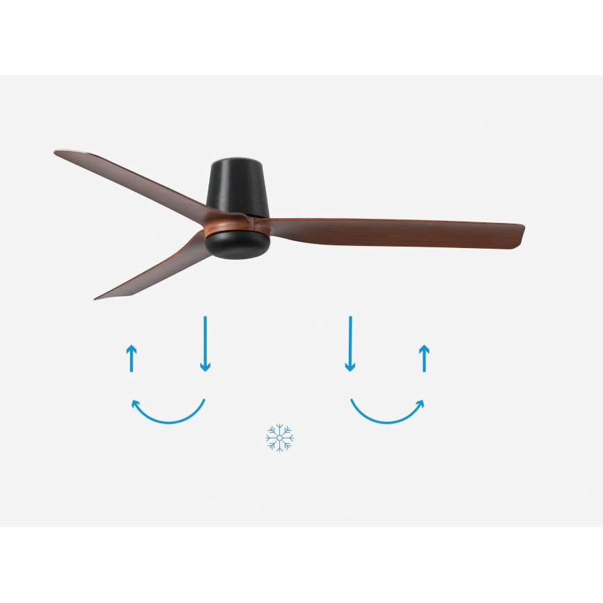 FARO 33831 - Ceiling fan PUNT TUB M brown/black d. 130 cm + remote control