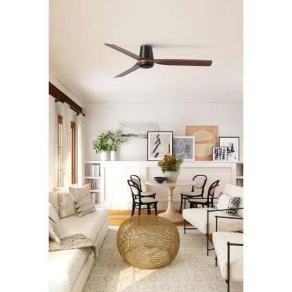 FARO 33831WT - Ceiling fan PUNT TUB M brown/black d. 132 cm Wi-Fi Tuya + remote control