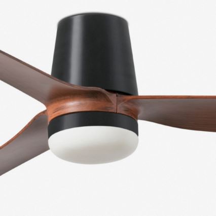 FARO 33831WT1S - LED Dimmable Ceiling Fan PUNT TUB M LED/18W/230V 2700/3000/4000K Ø132 cm Brown/Black Tuya Wi-Fi + Remote Control