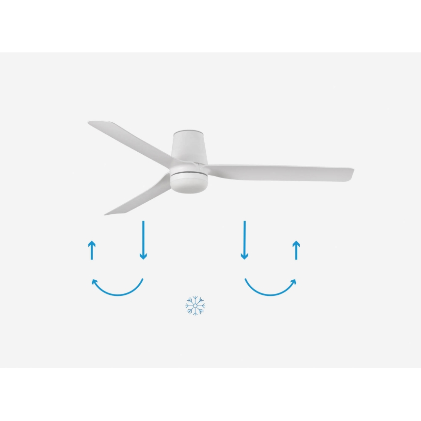 FARO 33832-1TW - Dimmable LED ceiling fan MINI PUNT TUB with 10W integrated LED, 230V, selectable 2700/3000/4000K, Ø 90 cm, white + remote control