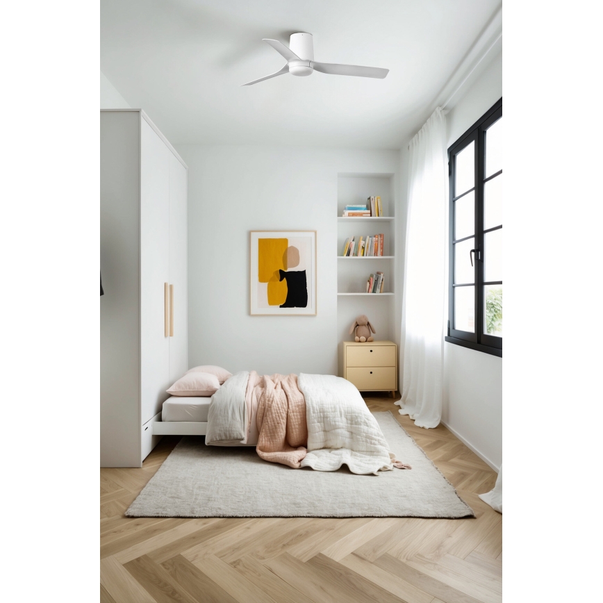 FARO 33832 - Ceiling fan MINI PUNT TUB S white d. 90 cm + remote control