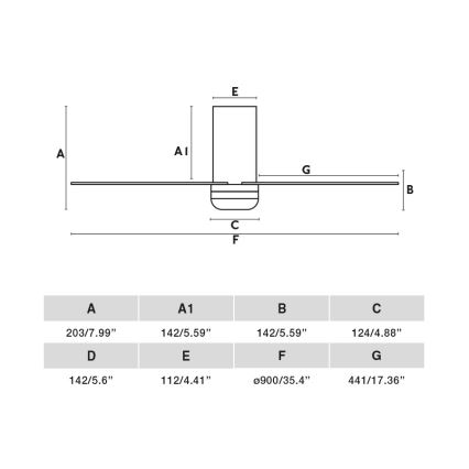 FARO 33832 - Ceiling fan MINI PUNT TUB S white d. 90 cm + remote control