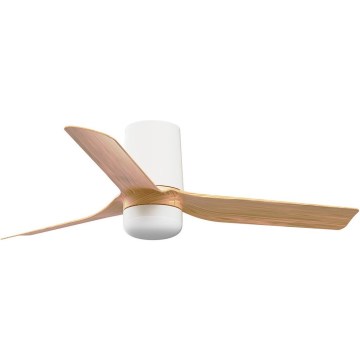 FARO 33833-1TW - LED Dimmable Ceiling Fan MINI PUNT TUB with LED/10W/230V 2700/3000/4000K Ø 90 cm brown/white + remote control