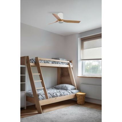 FARO 33833 - Ceiling fan MINI PUNT TUB S brown/white d. 90 cm + remote control