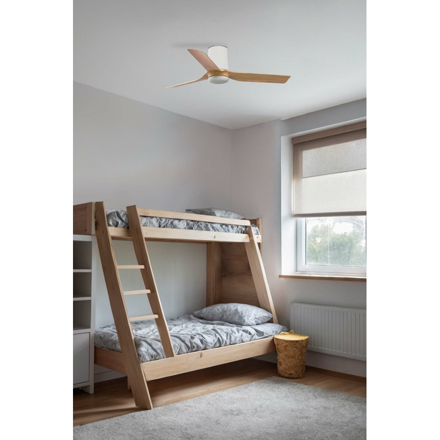 FARO 33833 - Ceiling fan MINI PUNT TUB S brown/white d. 90 cm + remote control