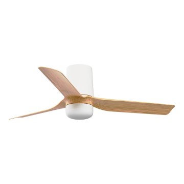 FARO 33833WT-1TW - LED Dimmable ceiling fan MINI PUNT TUB S LED/10W/230V 2700/4000/6000K brown/white d. 90 cm Wi-Fi Tuya + remote control