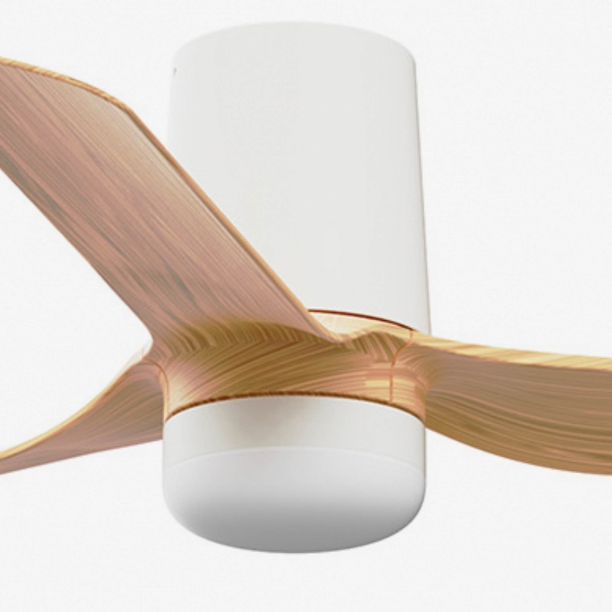 FARO 33833WT-1TW - LED Dimmable ceiling fan MINI PUNT TUB S LED/10W/230V 2700/4000/6000K brown/white d. 90 cm Wi-Fi Tuya + remote control