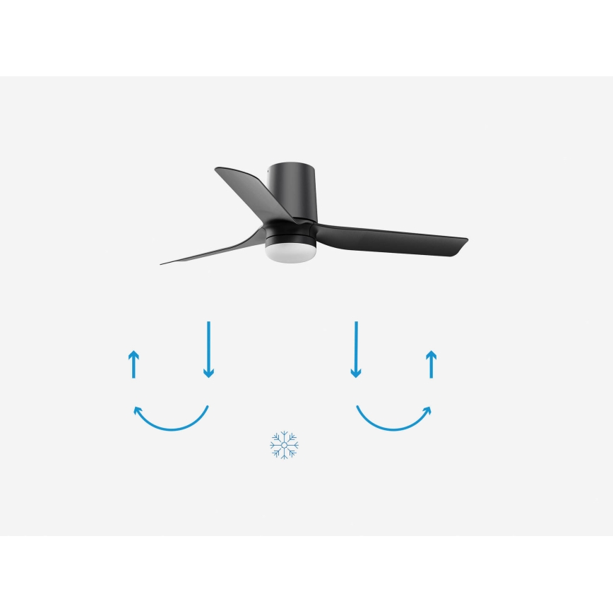 FARO 33834-1TW - Dimmable LED ceiling fan MINI PUNT TUB with LED/10W/230V 2700/3000/4000K dia. 90 cm black + remote control