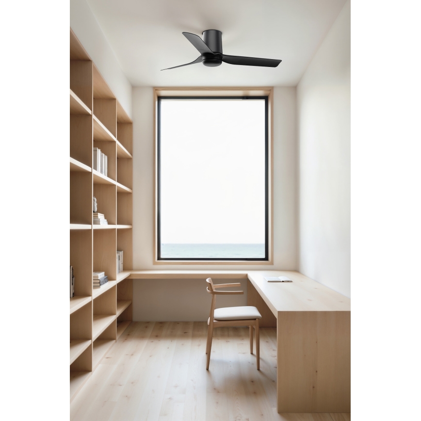 FARO 33834-Ceiling fan MINI PUNT TUB S black d. 90 cm + remote control