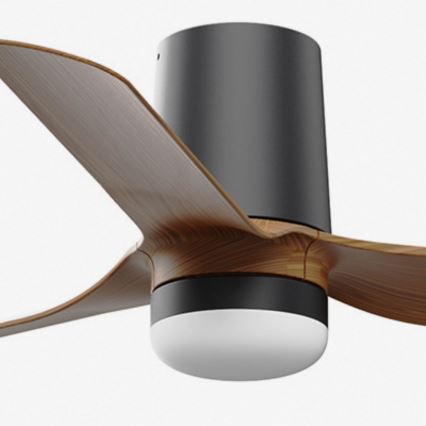 FARO 33835-1TW - MINI PUNT TUB LED dimmable ceiling fan with integrated 10W LED, 230V, selectable 2700/3000/4000K, diam. 90 cm, brown/black + remote control