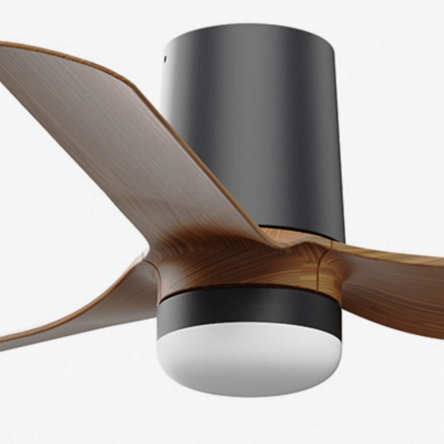 FARO 33835-1TW - MINI PUNT TUB LED dimmable ceiling fan with integrated 10W LED, 230V, selectable 2700/3000/4000K, diam. 90 cm, brown/black + remote control