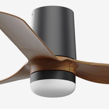 FARO 33835WT-1TW - LED Dimmable ceiling fan MINI PUNT TUB S LED/10W/230V 2700/4000/6000K brown/black d. 90 cm Wi-Fi Tuya + remote control