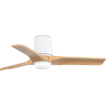 FARO 33836-1TW - LED Dimmable ceiling fan HEYWOOD TUB S LED/10W/230V 2700/4000/6000K pine/white d. 90 cm + remote control