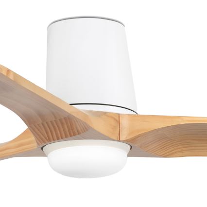 FARO 33836-1TW - LED Dimmable ceiling fan HEYWOOD TUB S LED/10W/230V 2700/4000/6000K pine/white d. 90 cm + remote control