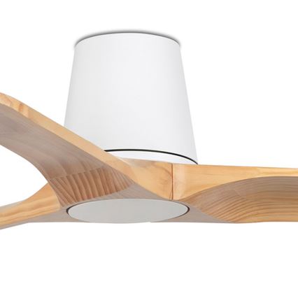 FARO 33836 - Ceiling fan HEYWOOD TUB S pine/white d. 90 cm + remote control