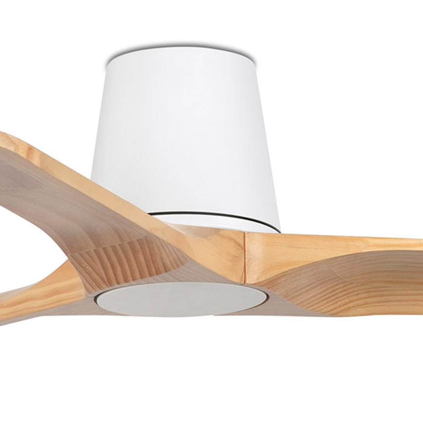 FARO 33836 - Ceiling fan HEYWOOD TUB S pine/white d. 90 cm + remote control