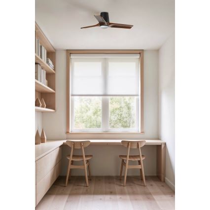 FARO 33837-1TW - HEYWOOD TUB LED Dimmable Ceiling Fan with LED/10W/230V, 2700/3000/4000K, Pine/Black, Ø 90 cm + Remote Control