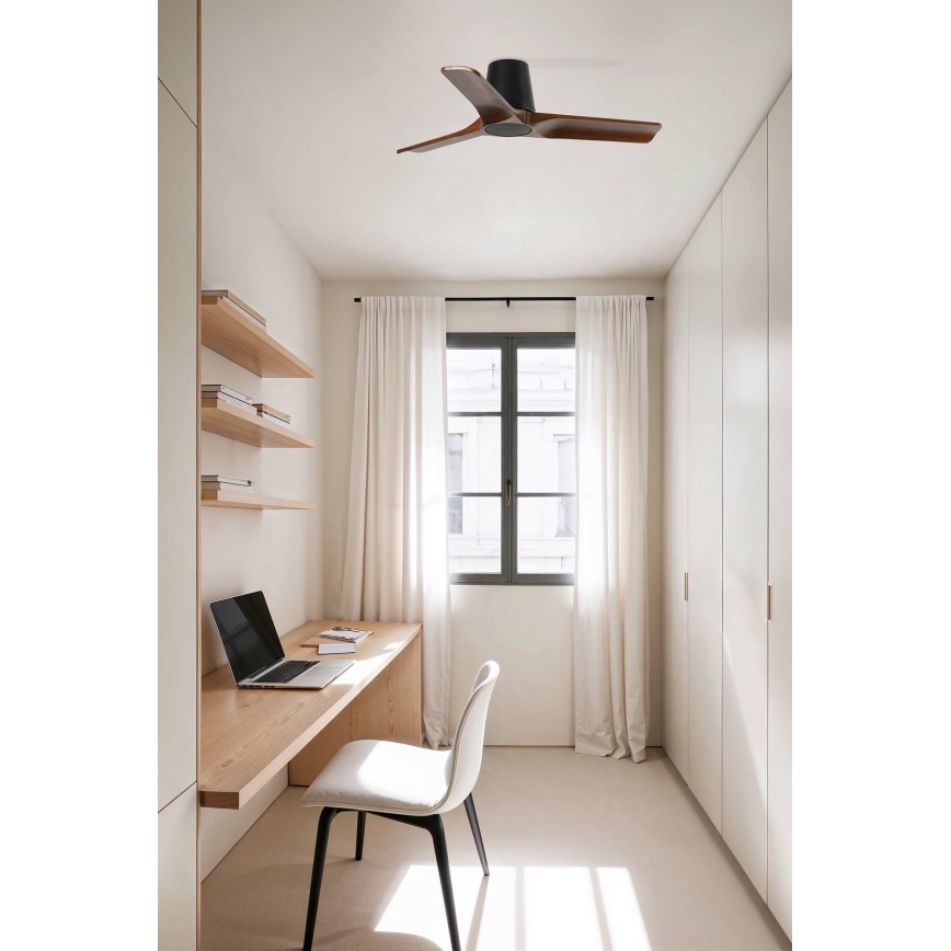 FARO 33837 - Ceiling fan HEYWOOD TUB S pine/black d. 90 cm + remote control