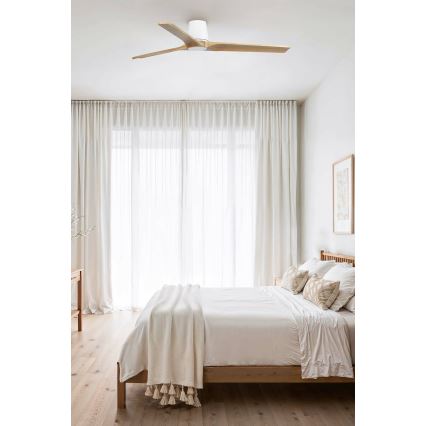 FARO 33838 - Ceiling fan HEYWOOD TUB L pine/white d. 132 cm + remote control