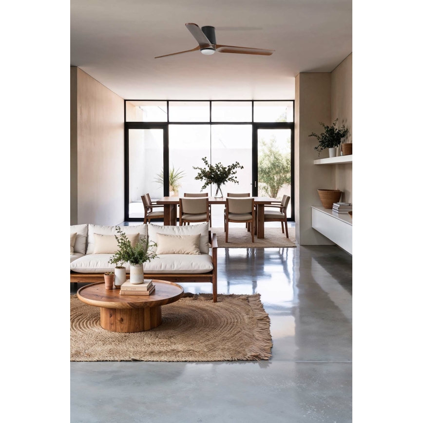 FARO 33839-1TW - LED Dimmable ceiling fan HEYWOOD TUB L LED/10W/230V 2700/4000/6000K pine/black d. 132 cm + remote control