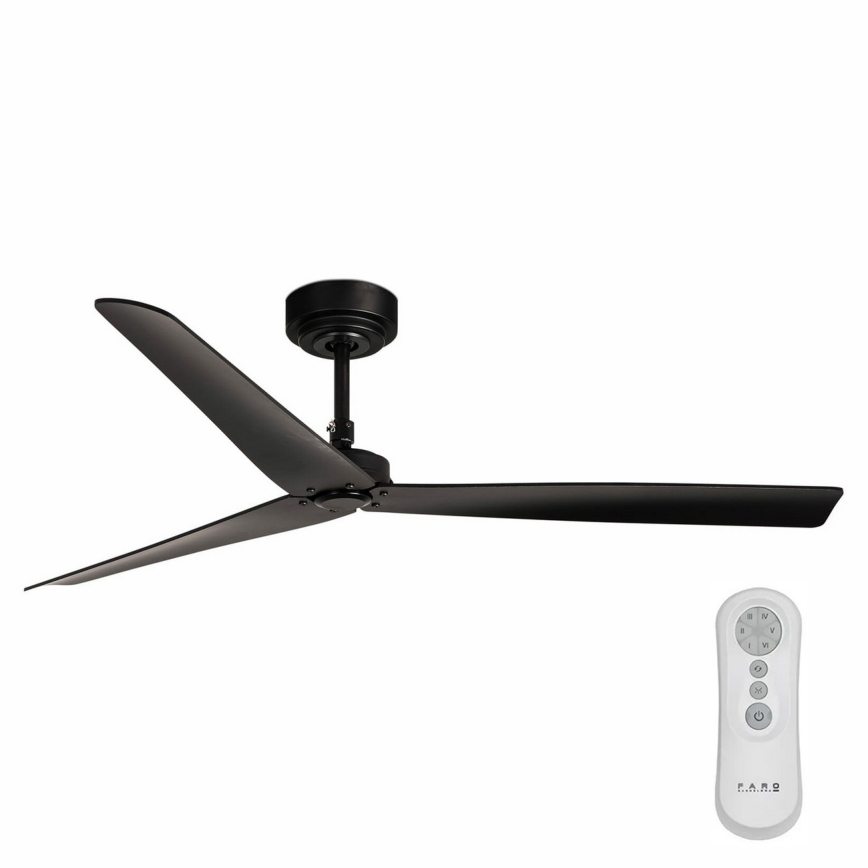 FARO 34100 - Ceiling fan MILOS black + remote control