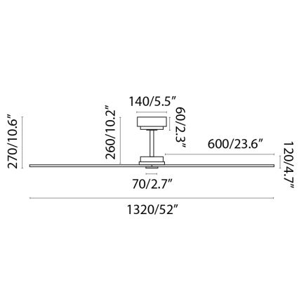 FARO 34100 - Ceiling fan MILOS black + remote control