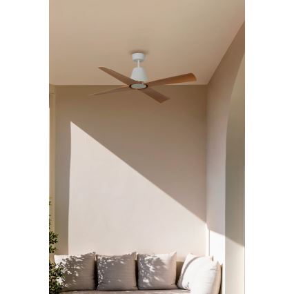 FARO 34105 - Ceiling fan TYPHOON M brown/white d. 130 cm IP44 + remote control