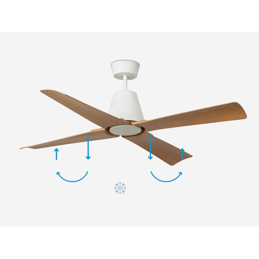 FARO 34105 - Ceiling fan TYPHOON M brown/white d. 130 cm IP44 + remote control
