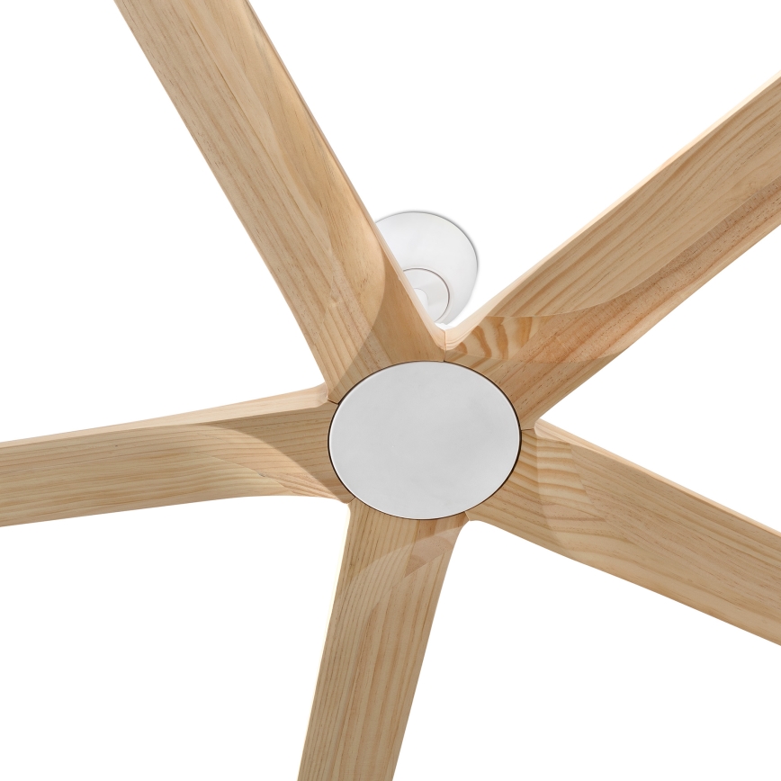 FARO 34191WT - Ceiling fan BIGWOOD XL pine/white d. 200 cm Wi-Fi Tuya + remote control