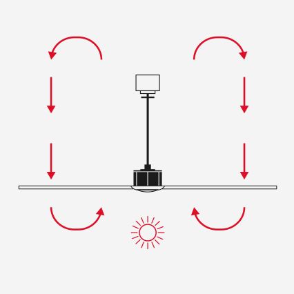 FARO 34194WT - ROCKER M ceiling fan, diam. 132 cm, white, Tuya Wi-Fi + remote control