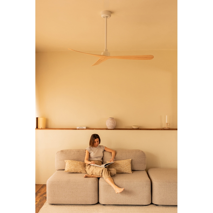 FARO 34195WT - ROCKER M ceiling fan Ø 132 cm beige/white Tuya Wi-Fi + remote control
