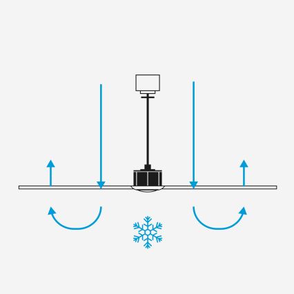FARO 34196 - Ceiling fan ROCKER M Ø 132 cm black + remote control