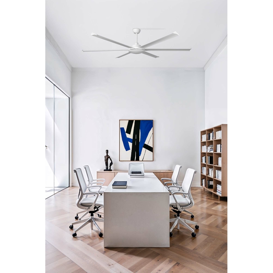 FARO 34202-130 - LED Ceiling fan ROTTERDAM XL LED/32W/230V white d. 200 cm + remote control