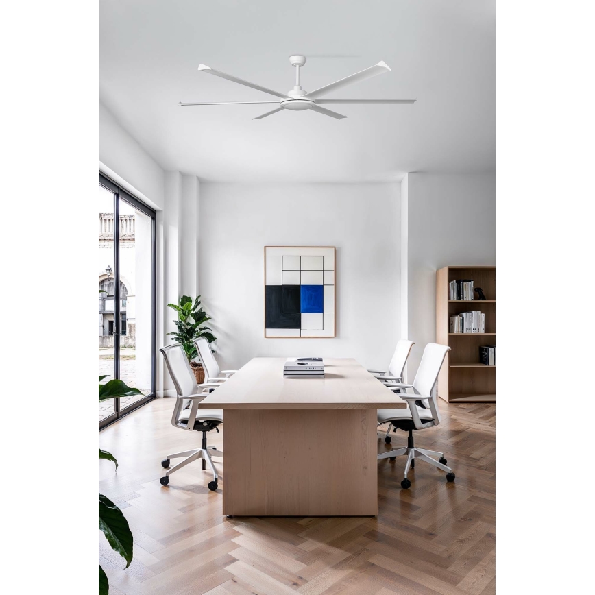 FARO 34202 - Ceiling fan ROTTERDAM XL white d. 200 cm + remote control