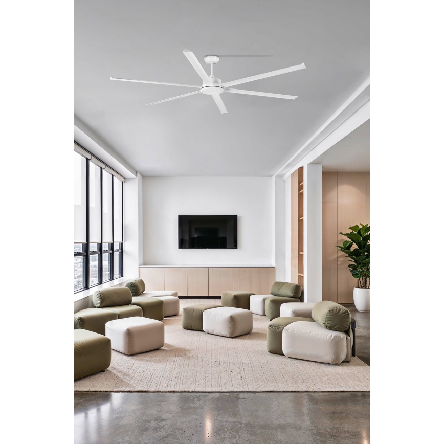 FARO 34206-130 - LED Dimmable ceiling fan ROTTERDAM XXL LED/32W/230V white d. 250 cm + remote control
