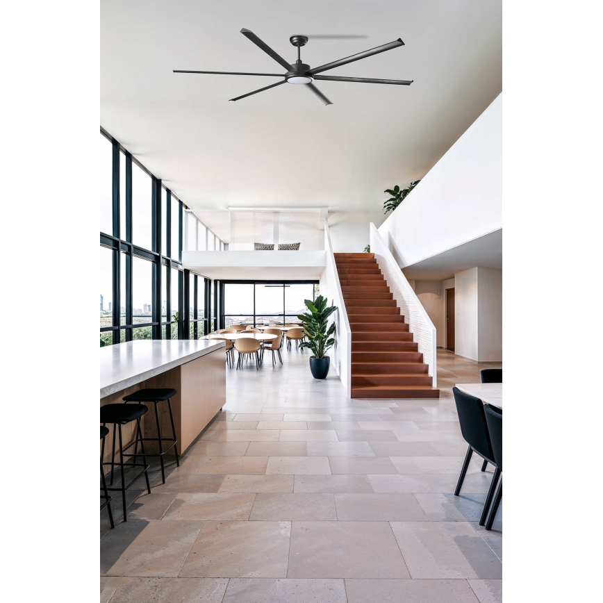FARO 34207-130 - LED Dimmable ceiling fan ROTTERDAM XXL LED/32W/230V black d. 250 cm + remote control