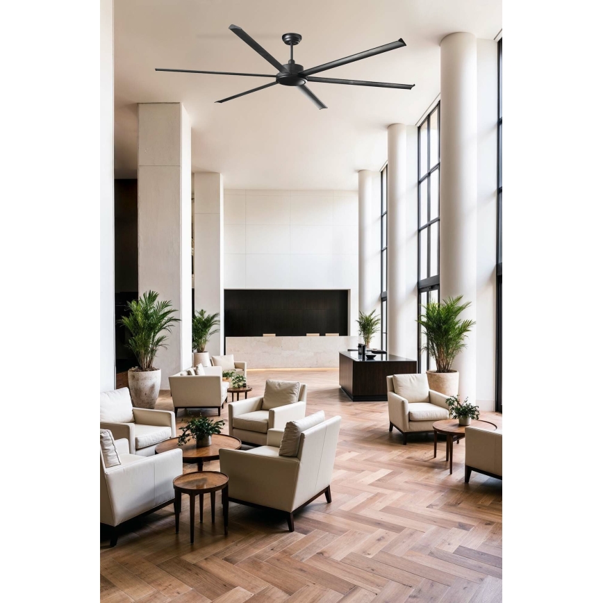 FARO 34207 - Ceiling fan ROTTERDAM XXL black d. 250 cm + remote control