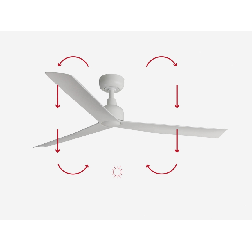 FARO 34274 - Ceiling fan MARINE M white d. 125 cm IP44 + remote control