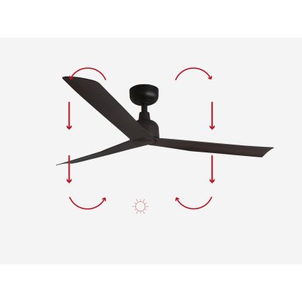 FARO 34275 - Ceiling fan MARINE M brown d. 125 cm IP44 + remote control
