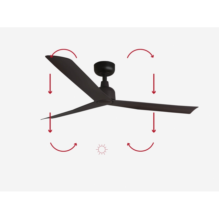 FARO 34275 - Ceiling fan MARINE M brown d. 125 cm IP44 + remote control