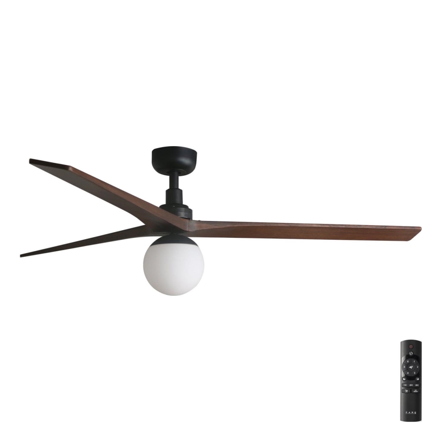FARO 34276-11L - Ceiling fan KLIM L 1xE27/15W/230V wood/black d. 150 cm + remote control